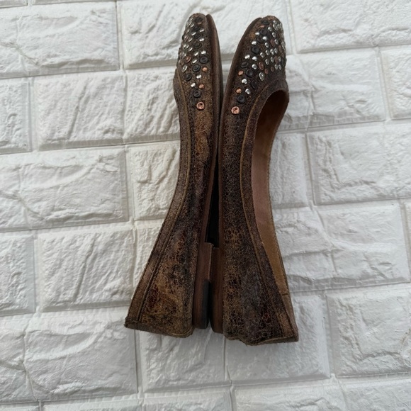 Frye Carson Studded Ballet Flat in Brown 8.5 - Picture 4 of 8